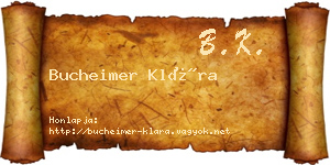Bucheimer Klára névjegykártya